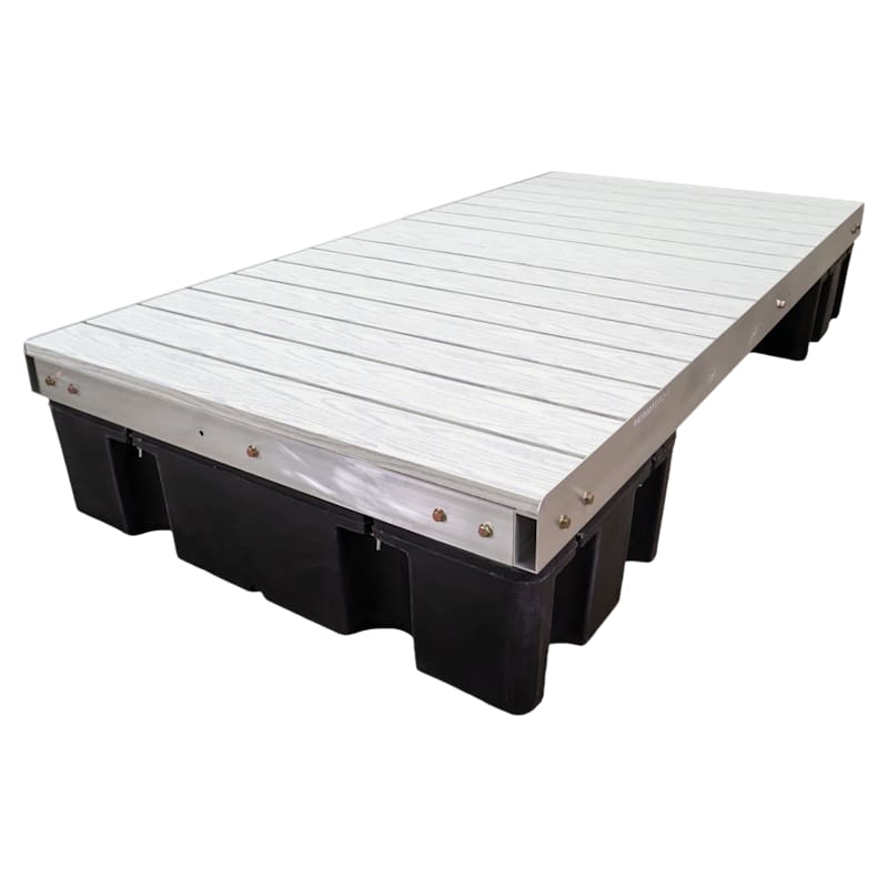 Patriot Docks Low-Profile Floating Dock Platform Section with Aluminum Decking