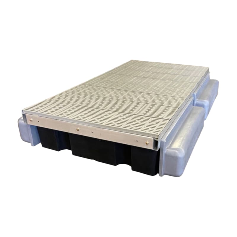 Patriot Docks Premium Low-Profile Floating Dock Platform Section with Poly Decking
