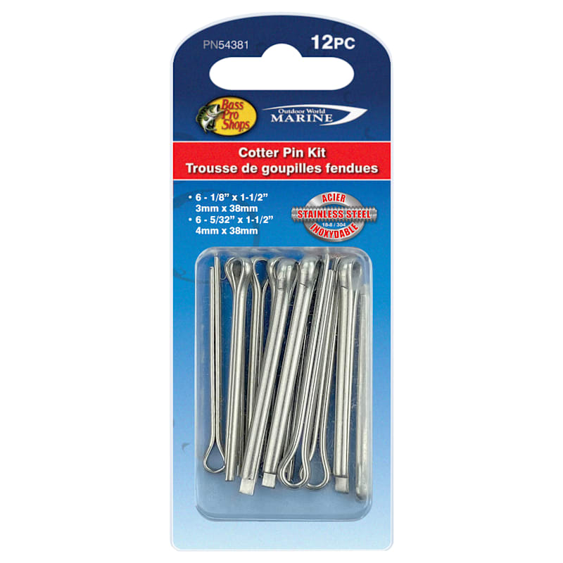 Bass Pro Shops Stainless Steel Cotter Pin 12-Piece Kit
