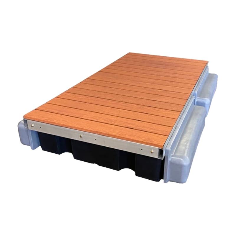 Patriot Docks Premium Low-Profile Floating Dock Platform Section with Aluminum Decking