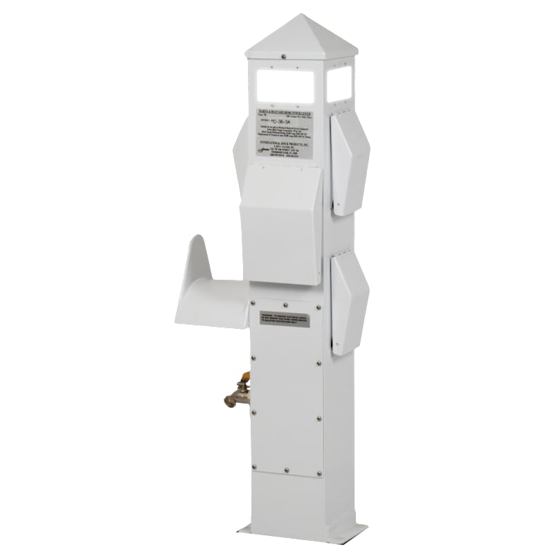 International Dock Products 36" Aluminum 30/30/20 Amp Power Dock Pedestal