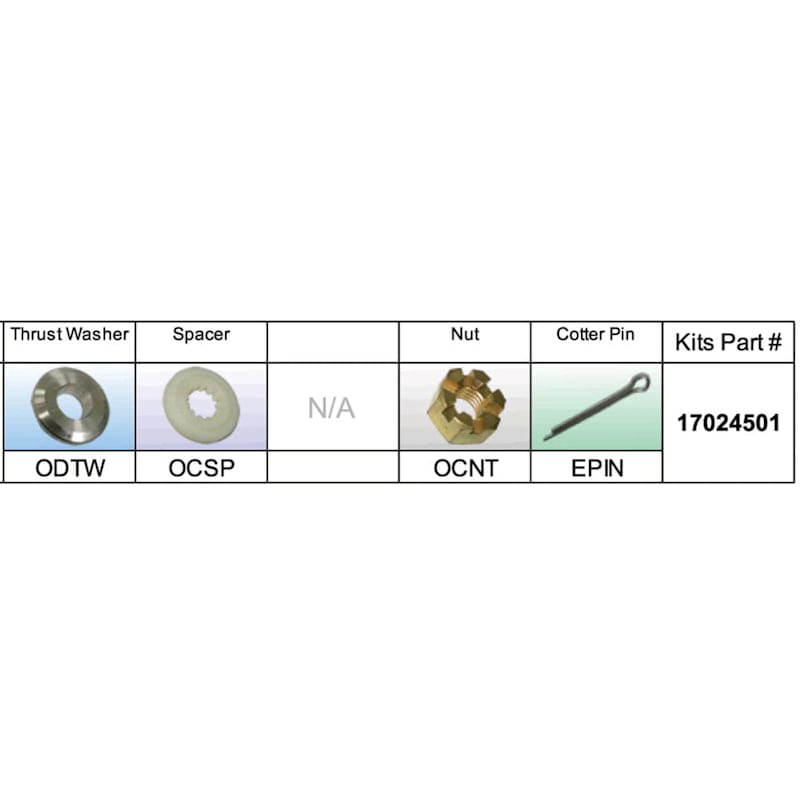 SOLAS Evinrude Type-D 40-140hp Fixed-Hub Propeller Hardware Kit