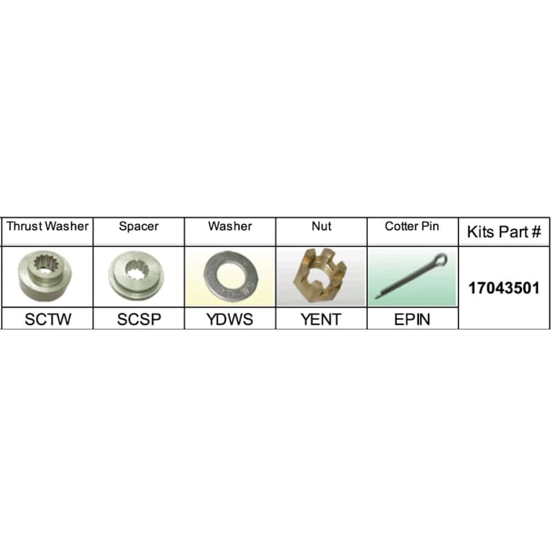 SOLAS Suzuki Type-C 35-65hp Fixed Hub Propeller Hardware Kit