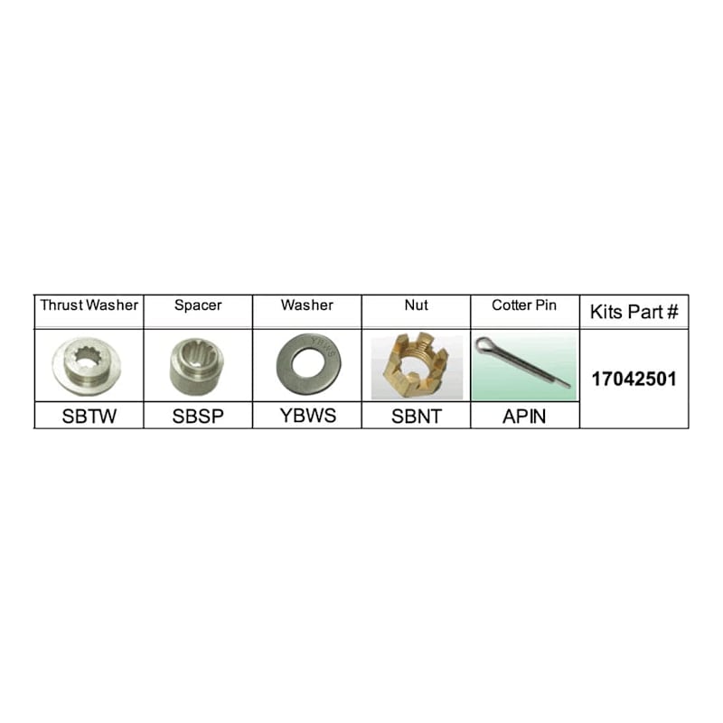 SOLAS Suzuki Type-B 20-30hp Fixed Hub Propeller Hardware Kit