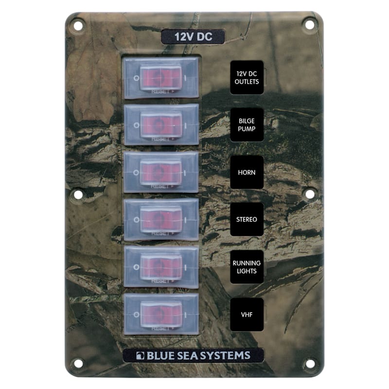 Blue Sea Systems Water-Resistant Circuit Breaker 6-Position Switch Panel