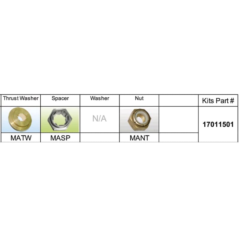 SOLAS Mercury Type-A 6-15hp Fixed Hub Propeller Hardware Kit