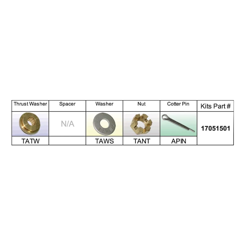 SOLAS Nissan/Tohatsu Type-A 9.9-18hp Fixed Hub Propeller Hardware Kit