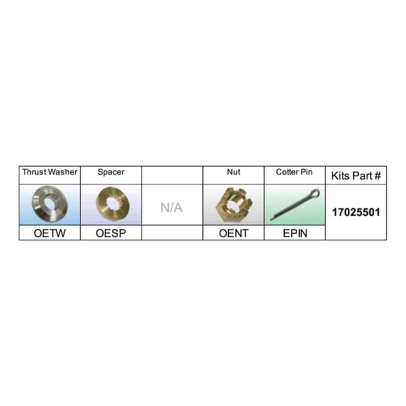 SOLAS Evinrude Type E 90-300hp Fixed Hub Propeller Hardware Kit