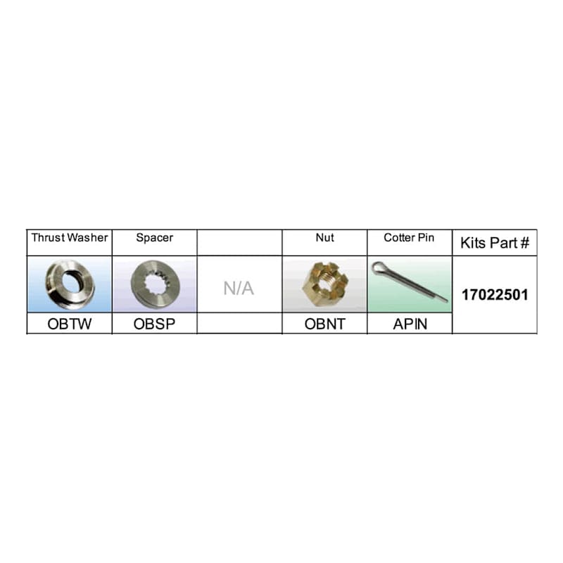 SOLAS Evinrude Type-D 20-35hp Fixed-Hub Propeller Hardware Kit
