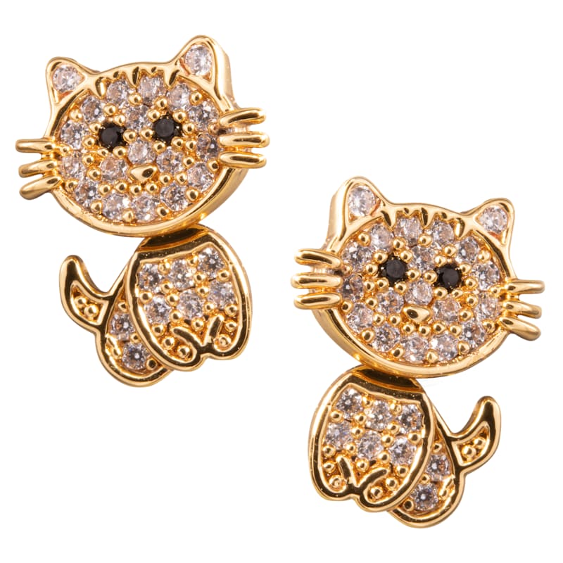 Amanda Blu Gold Cat Earrings