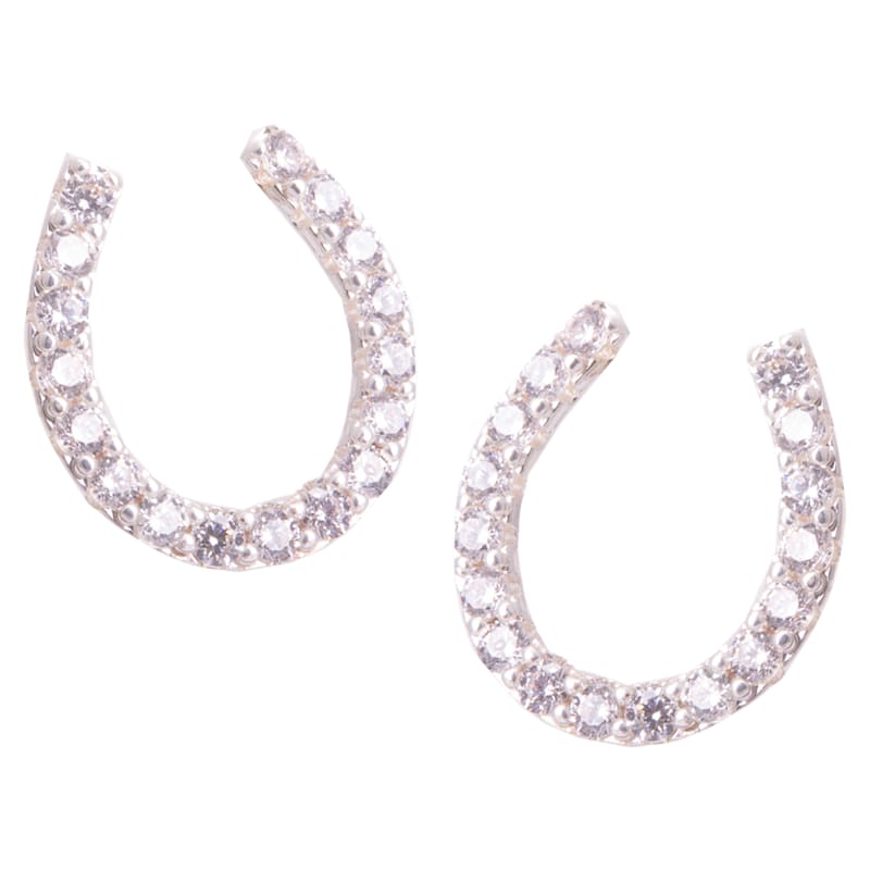 Amanda Blu Lucky Horseshoe Cubic Zirconia Earrings