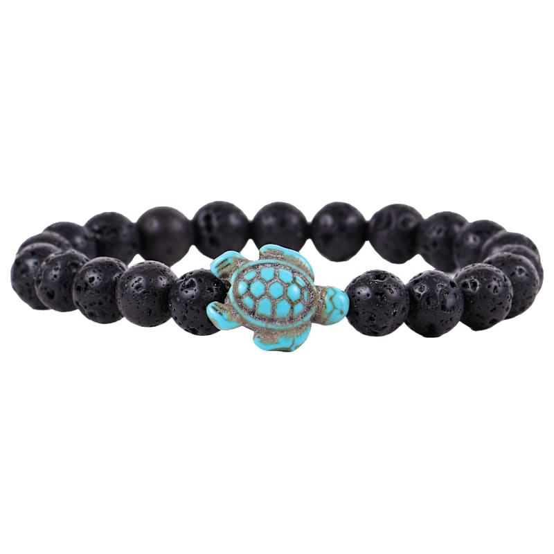 Fahlo Track-A-Turtle Lava Stone Bracelet