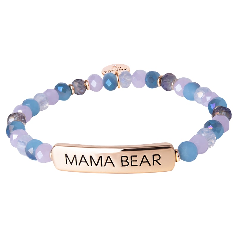 Amanda Blu Blu Sky Mama Bear Glass Bead Stretch Bracelet