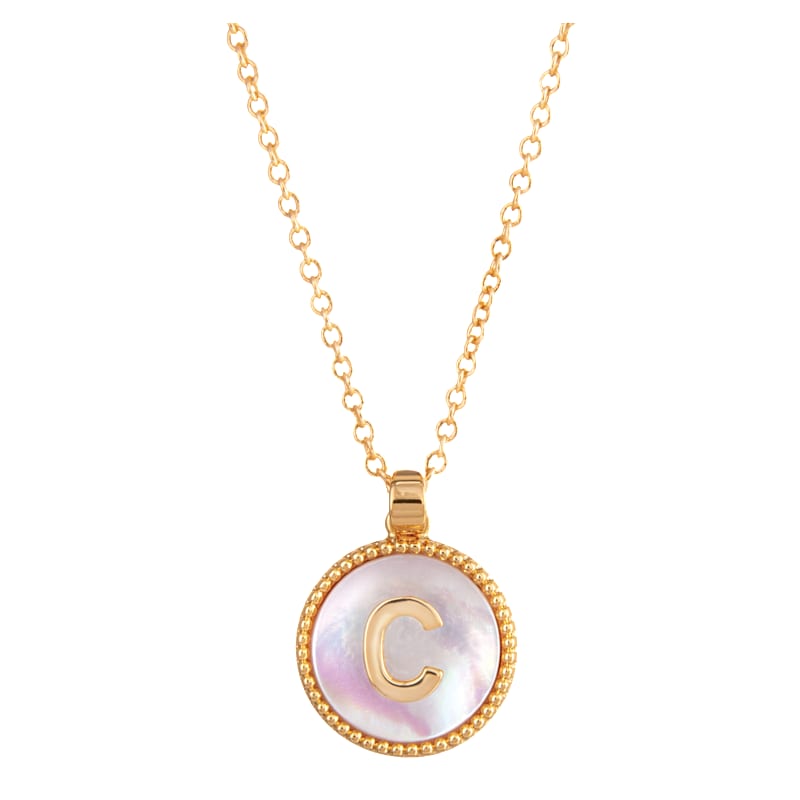 Amanda Blu Mother of Pearl C Initial Necklace