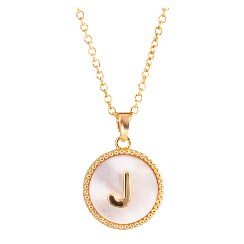 Amanda Blu Mother of Pearl J Initial Necklace