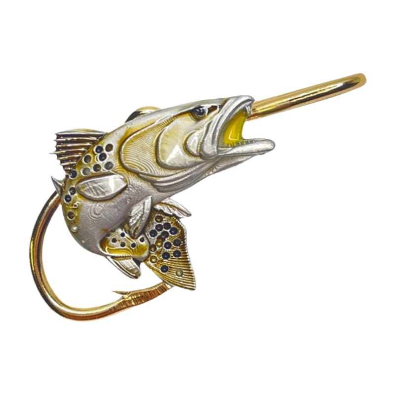Hookits Speckle Trout Fishing Hook Hat Pin Clip