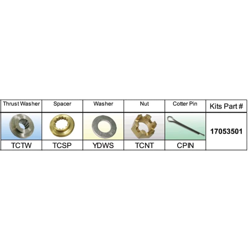 SOLAS Nissan/Yohatsu Type C 35-55hp Fixed Hub Propeller Hardware Kit