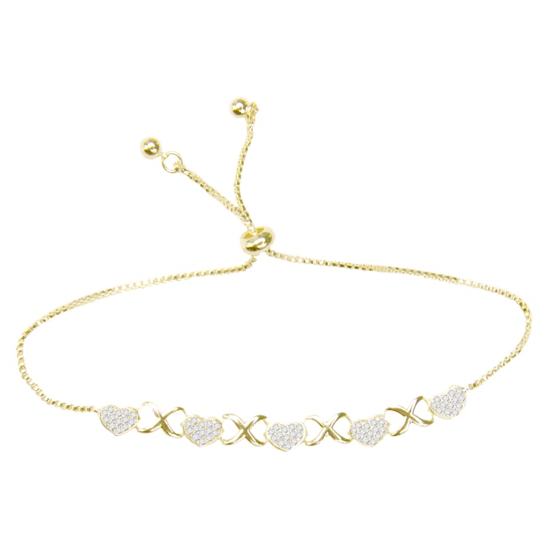 Amanda Blu Hearts and Xs Gold Bracelet
