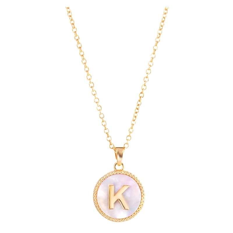 Amanda Blu Mother of Pearl K Initial Necklace