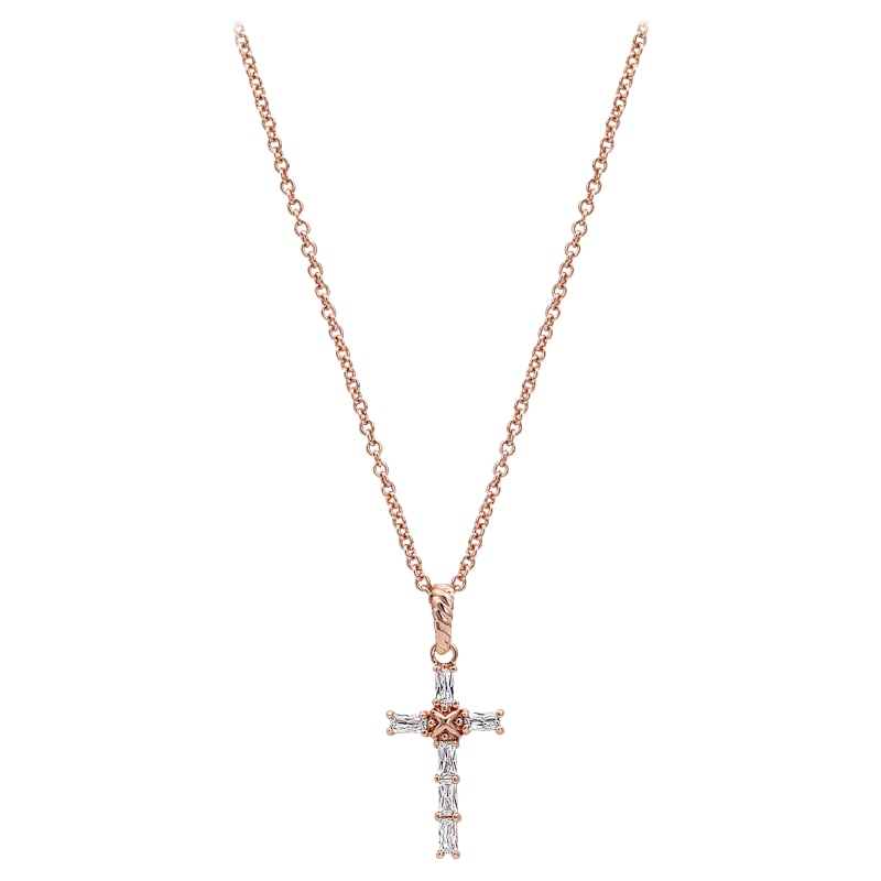 Montana Silversmiths Entwined Rose Gold Brilliant Cross Necklace