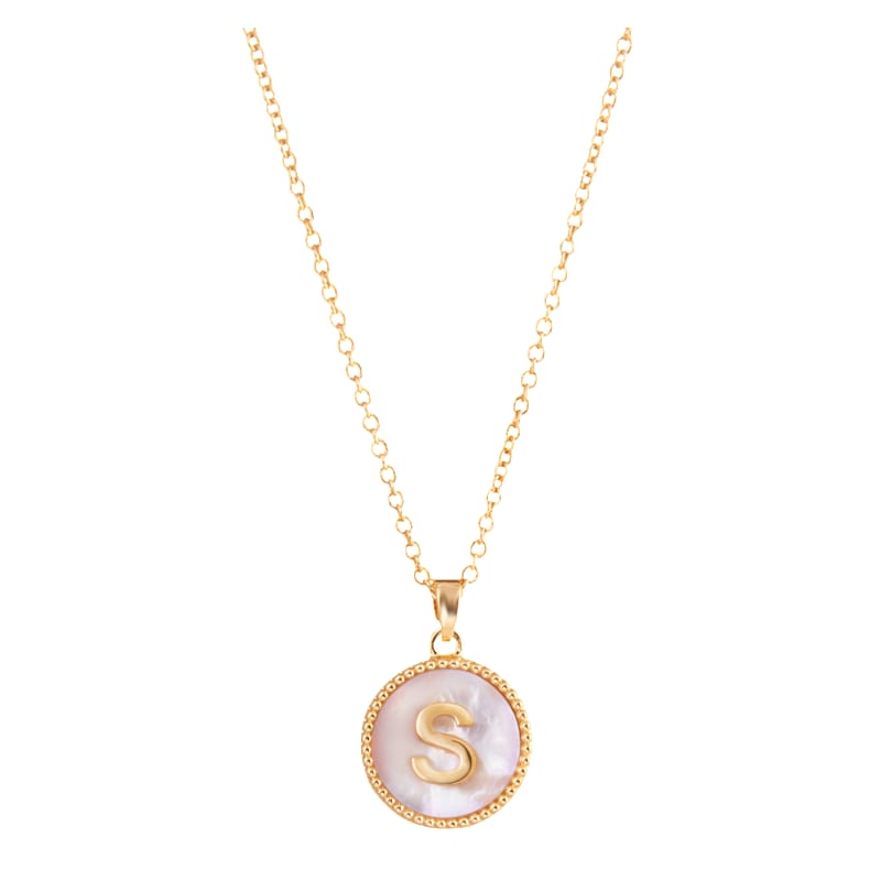 Amanda Blu Mother of Pearl S Initial Necklace