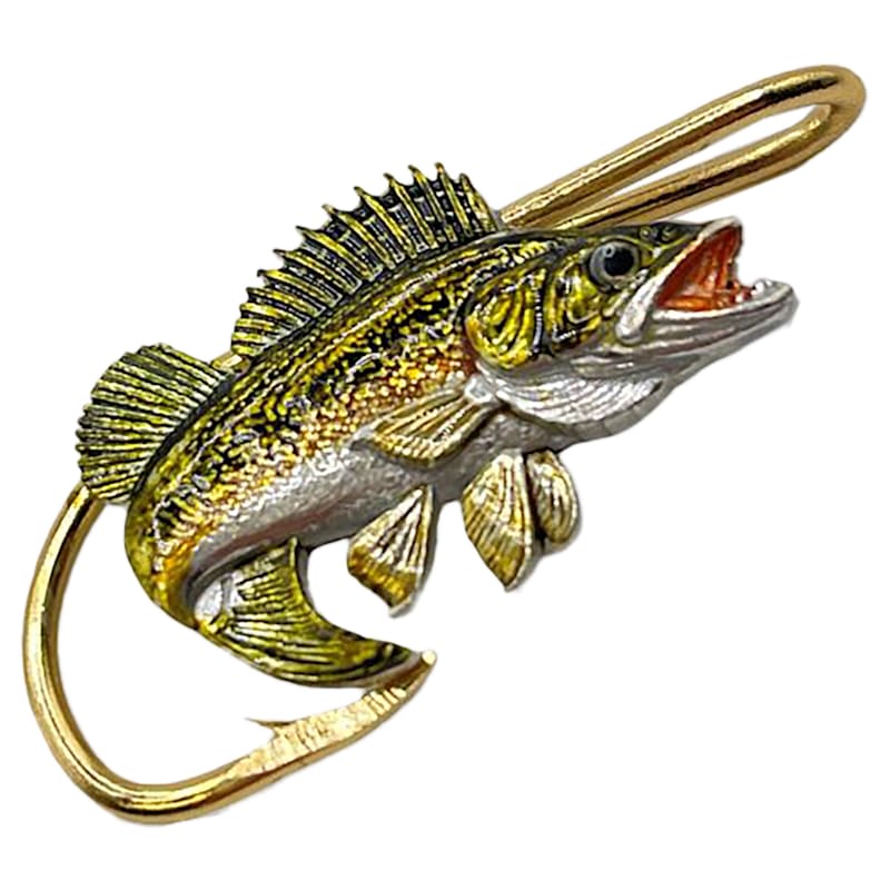 Hookits Walleye Fishing Hook Hat Pin Clip