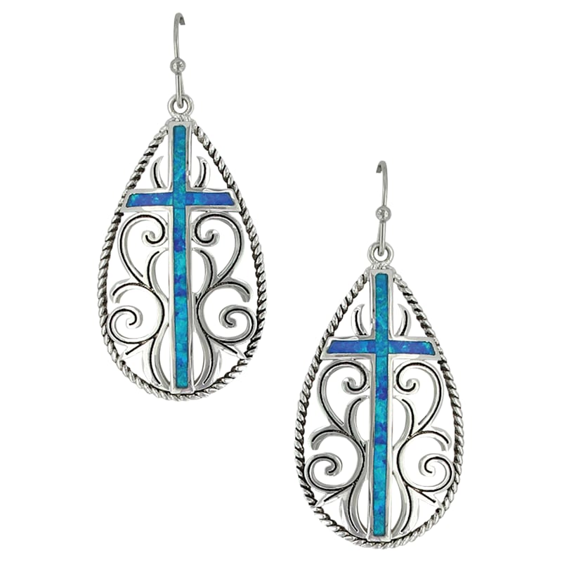 Montana Silversmiths Filigree Water Lights Cross Earrings