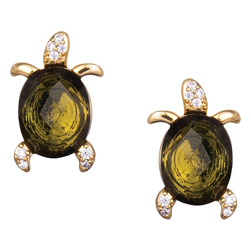 Amanda Blu Gold Turtle Stud Earrings