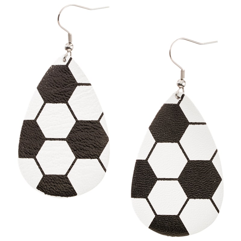 Amanda Blu Leather Soccer Ball Drop Earrings