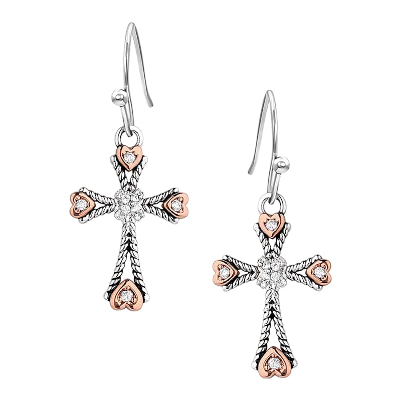 Montana Silversmiths Faith in My Heart Cross Earrings
