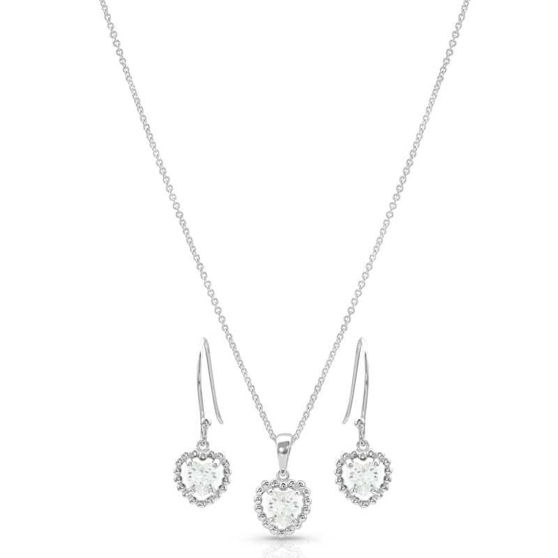 Montana Silversmiths Frozen Heart Necklace and Earrings Set