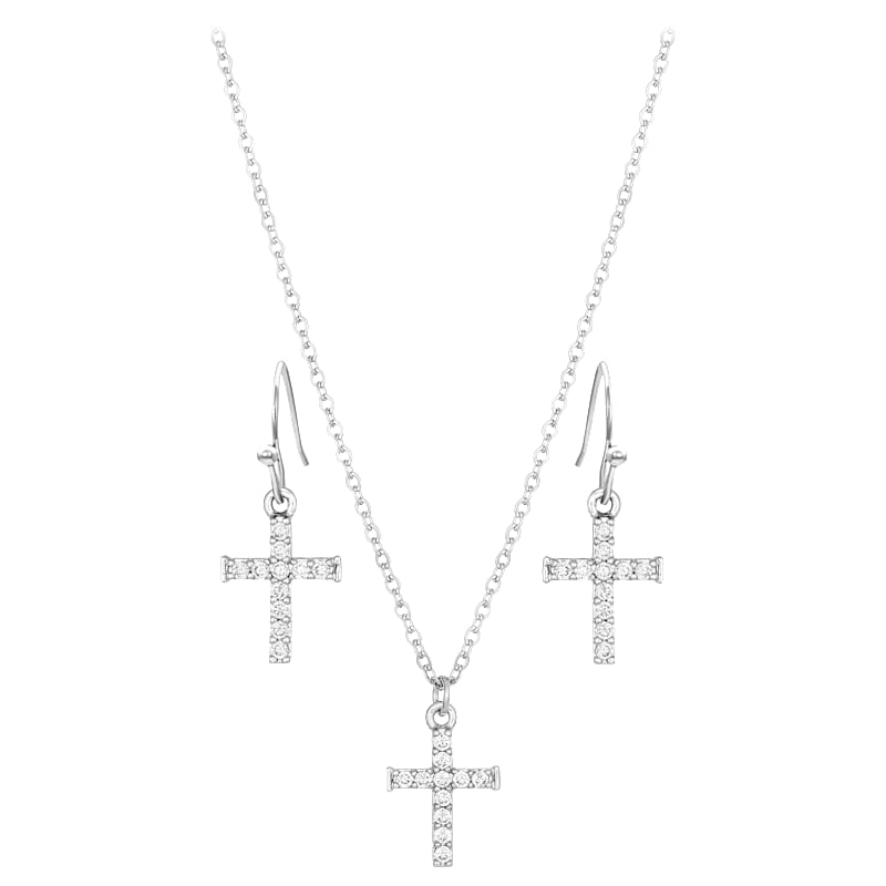 Montana Silversmiths Unwavering Cross Necklace and Earrings Jewelry Set
