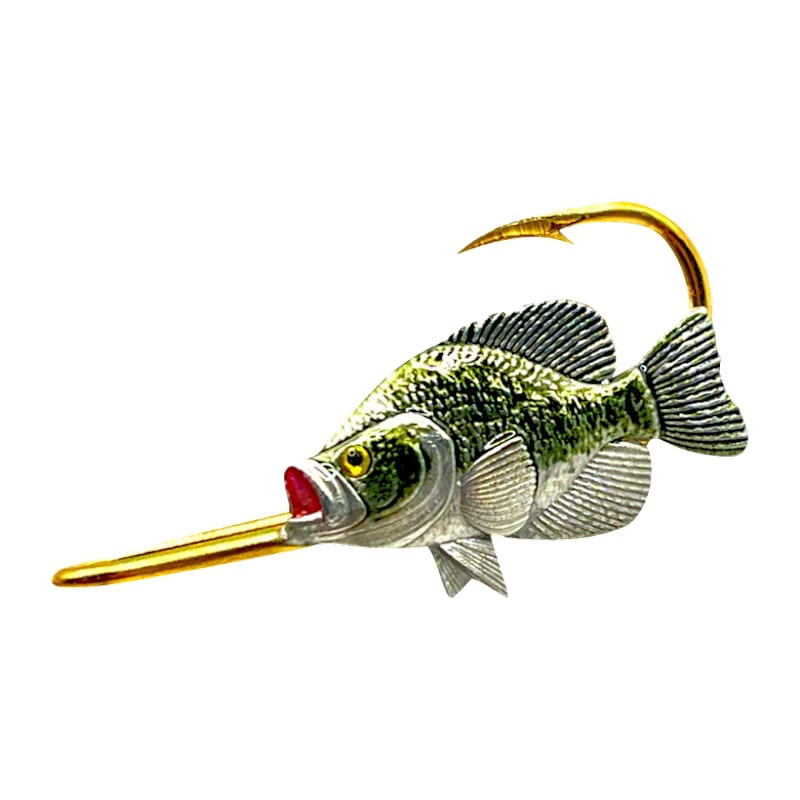 Hookits Crappie Fishing Hook Hat Pin Clip