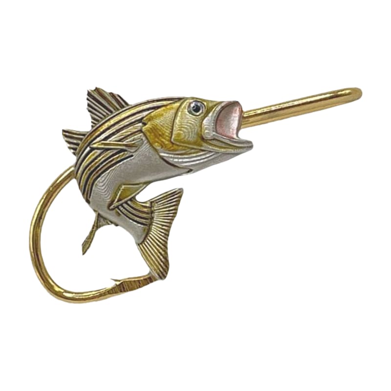 Hookits Striped Bass Fishing Hook Hat Pin Clip