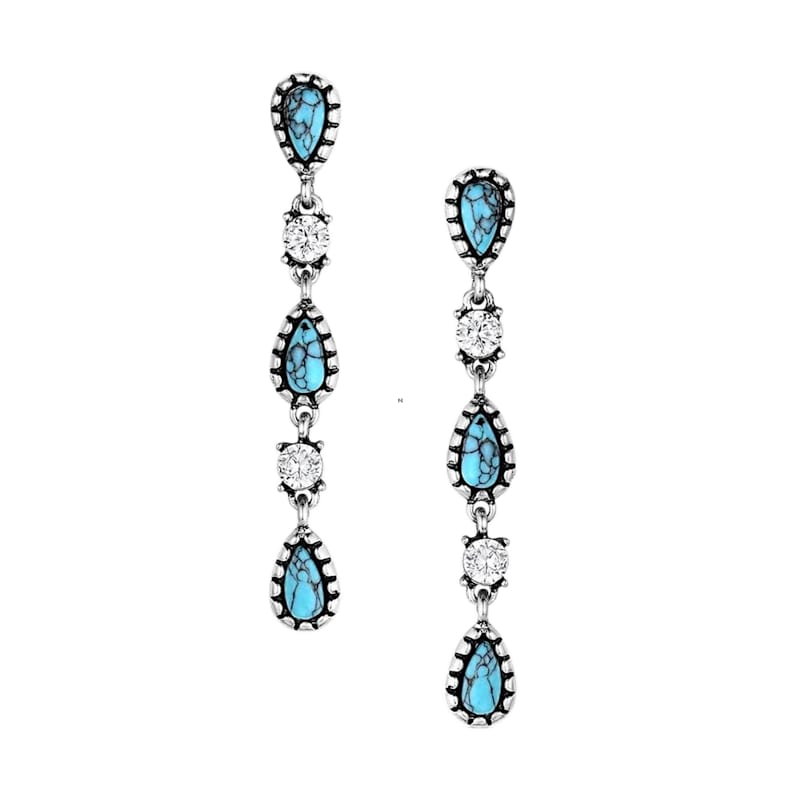 Montana Silversmiths Snowfall Ridge Turquoise Earrings