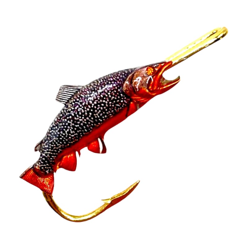 Hookits Brook Trout Fishing Hook Hat Pin Clip
