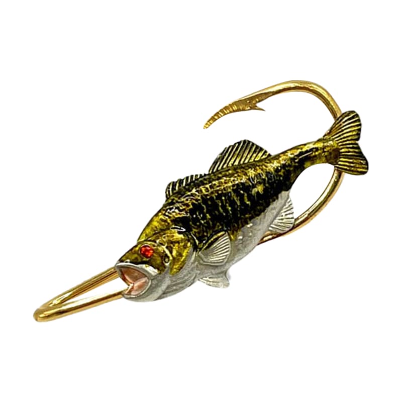Hookits Smallmouth Bass Fishing Hook Hat Pin Clip