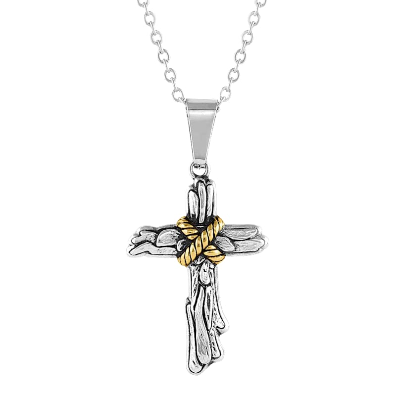 Montana Silversmiths Rugged Faith Cross Necklace