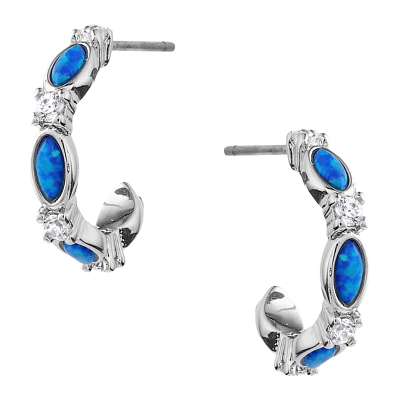 Montana Silversmiths Moonlit Night Crystal Opal Hoop Earrings