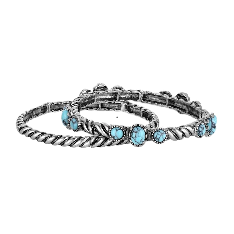 Montana Silversmiths Wander West Turquoise Bangle Bracelet Set