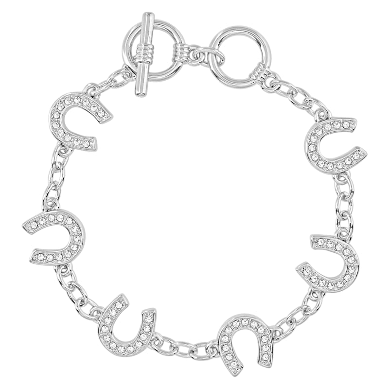 Montana Silversmiths Crystal Clear Lucky Horseshoe Link Bracelet