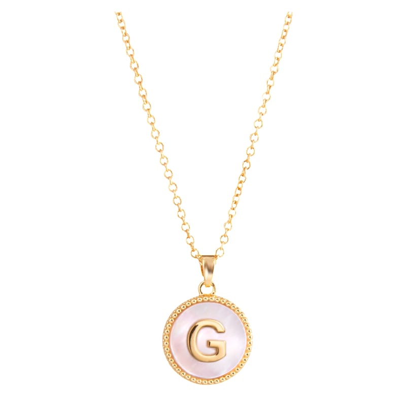 Amanda Blu Mother of Pearl G Initial Necklace