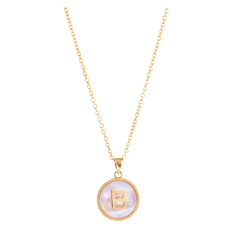 Amanda Blu Mother of Pearl B Initial Necklace