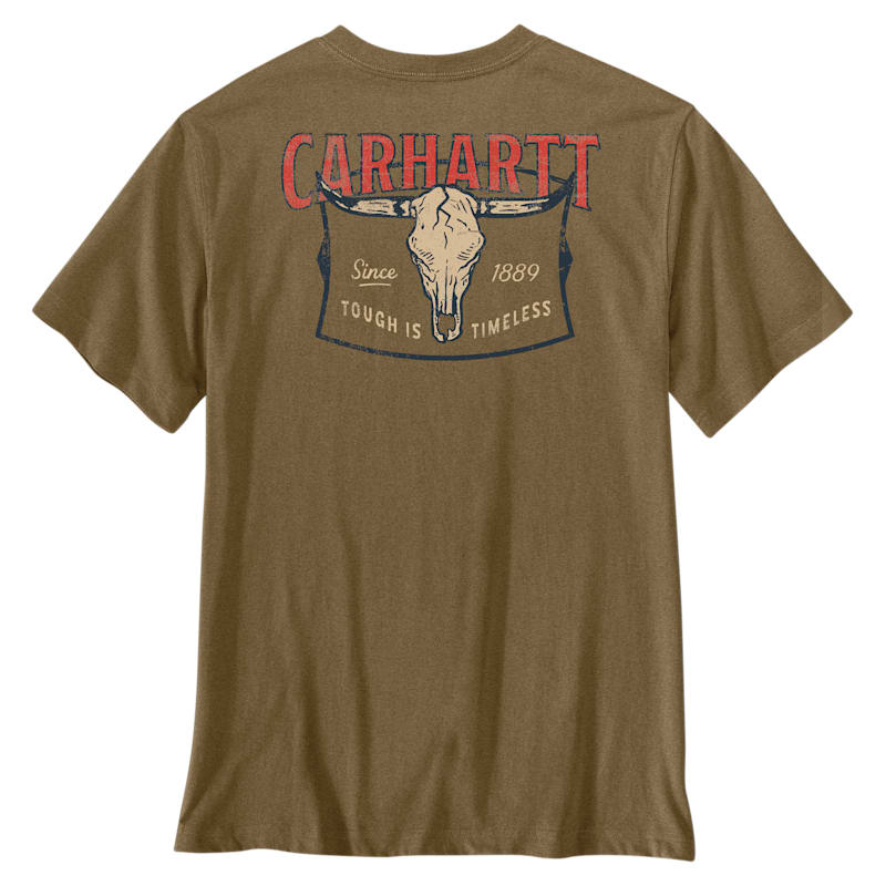 Carhartt Irvine Tough Skull Graphic Logo Relaxed-Fit Short-Sleeve Pocket T-Shirt