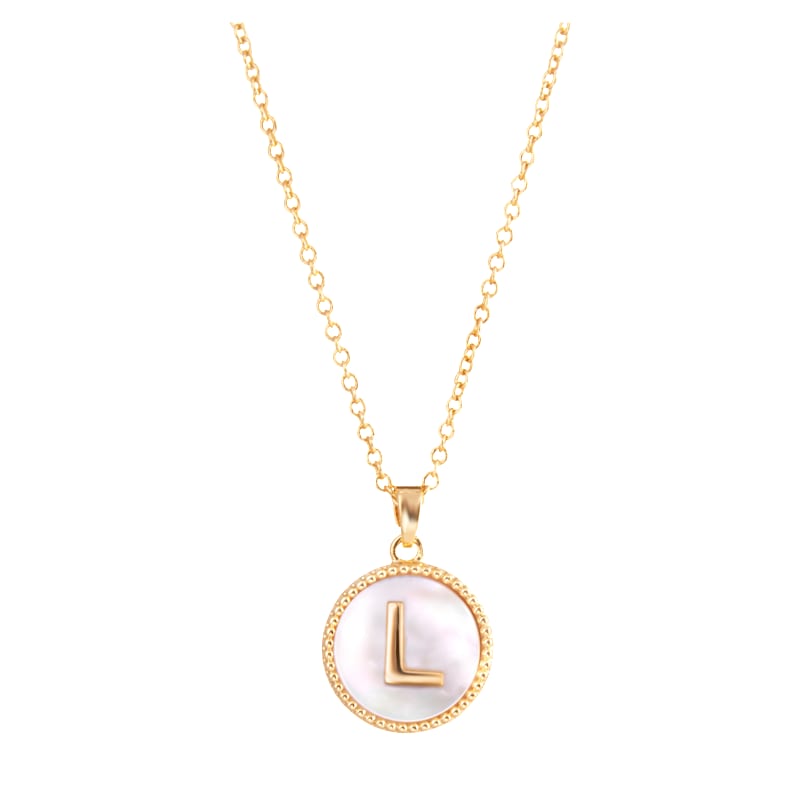 Amanda Blu Mother of Pearl L Initial Necklace