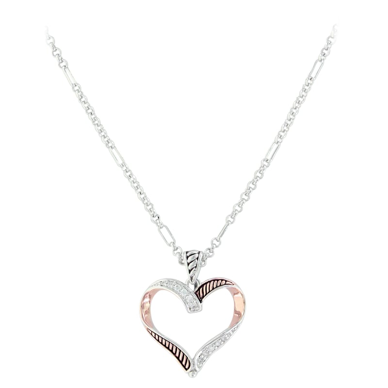 Montana Silversmiths Facets of Love Rose Gold Heart Necklace