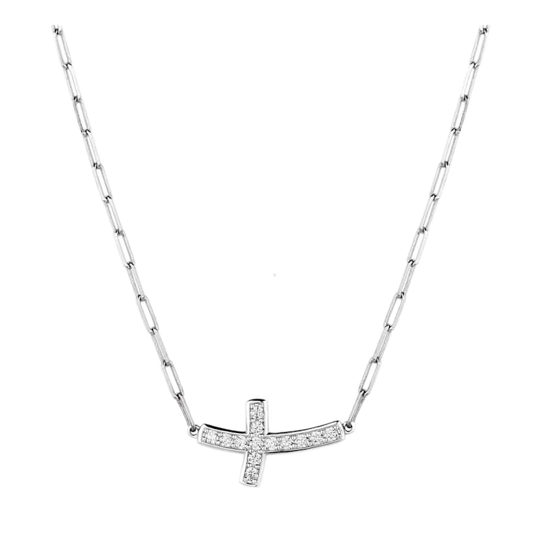 Montana Silversmiths Lean On Me Crystal Cross Necklace