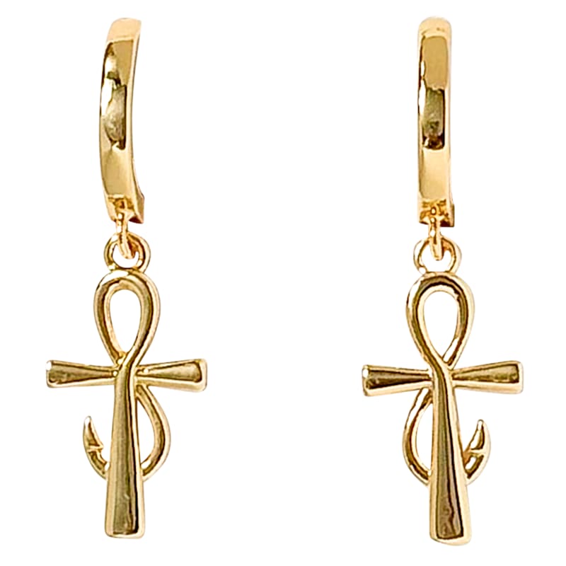 Amanda Blu Shepard's Cross and Hook Gold Earrings