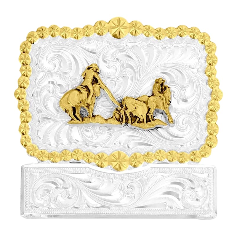 Montana Silversmiths Team Ropers South Plains Hat Buckle
