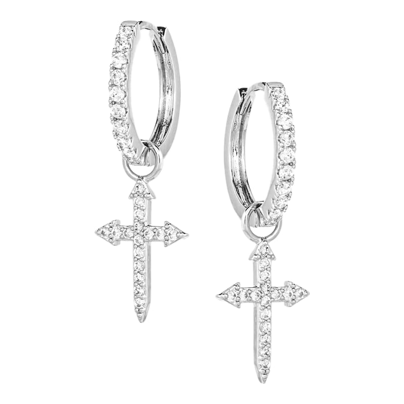 Montana Silversmiths Crystal Devotion Cross Earrings